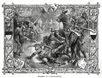 Cavalieri a un torneo, c.1882